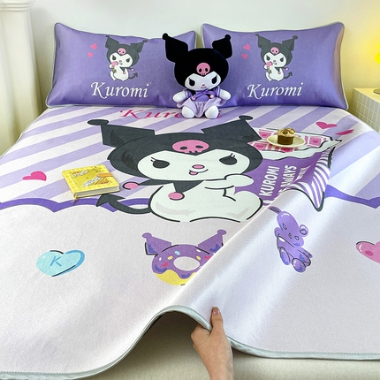 91家纺网 家纺一手货源 找家纺 米帛家纺 2025新款 A类大版三丽鸥冰藤席-床席款 巧克力库洛米