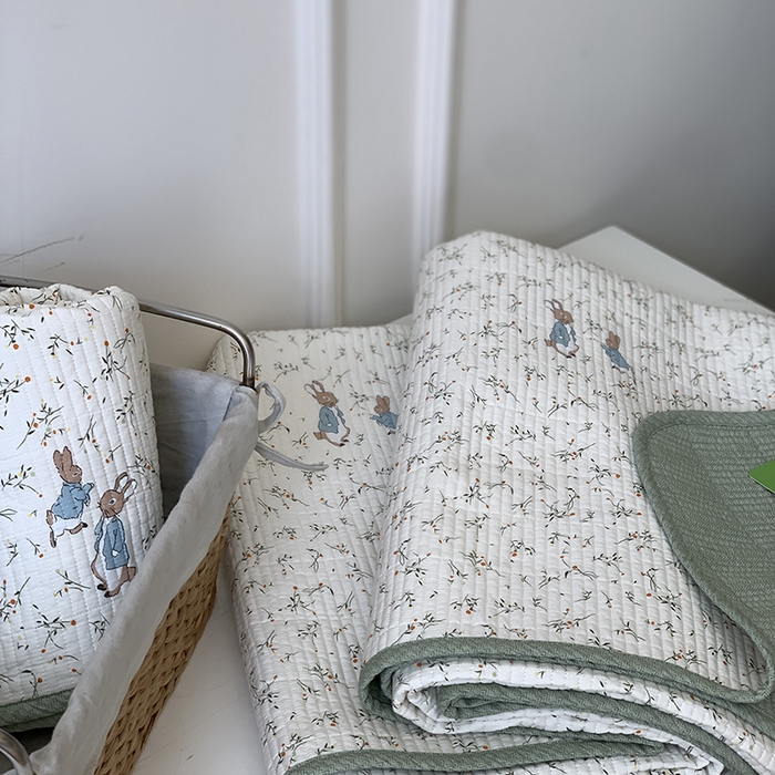 91家纺网 家纺一手货源 找家纺 汇庭 2025新款全棉床盖三件套-实拍 萝卜兔