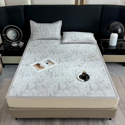 91家纺网 家纺一手货源 找家纺 （总）伊人坊 2025新款PE高分子乙纶提花凉感凉席床席款床笠款