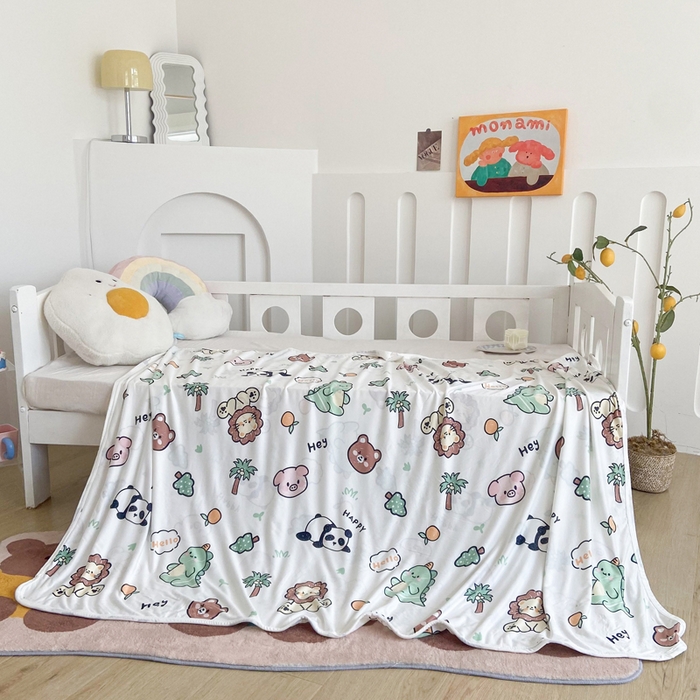 91家纺网 家纺一手货源 找家纺 2026新款儿童针织多功能盖毯 儿童乐园