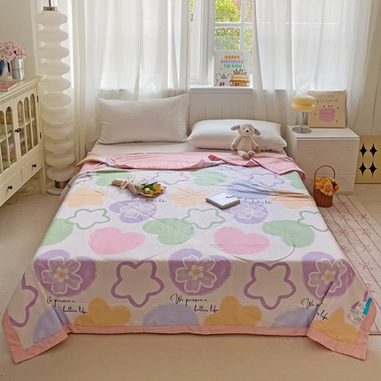 心悦家纺 2025新款全棉印花棉花夏被 惊喜派对