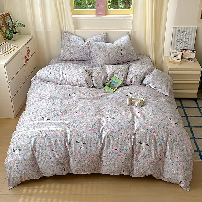 91家纺网 家纺一手货源 找家纺 田野2025新款13372全A全棉四件套 屋顶花园