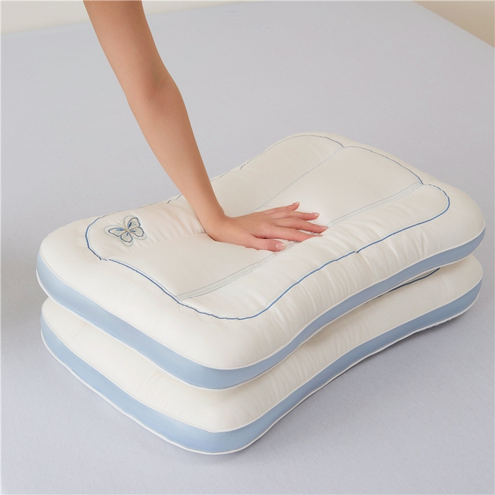 91家纺网 家纺一手货源 找家纺 （总）昕科 2025新款蚕丝蝴蝶立体枕头-莱赛尔天丝桑蚕丝绣花枕芯蝴蝶刺绣枕