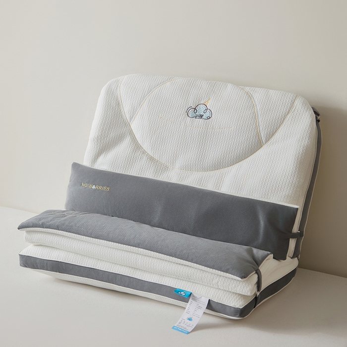 91家纺网 家纺一手货源 找家纺 （总）昕科 2025新款云颈二合一可拆卸牵引枕芯-小被子小毯子枕头刺绣双层枕芯