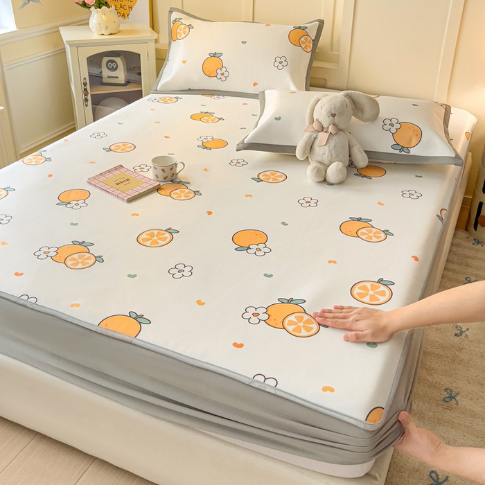 91家纺网 家纺一手货源 找家纺 富馨莱 2025新款床笠款冰藤印花凉席A类抗菌冰丝席支持定制尺寸 心想事成