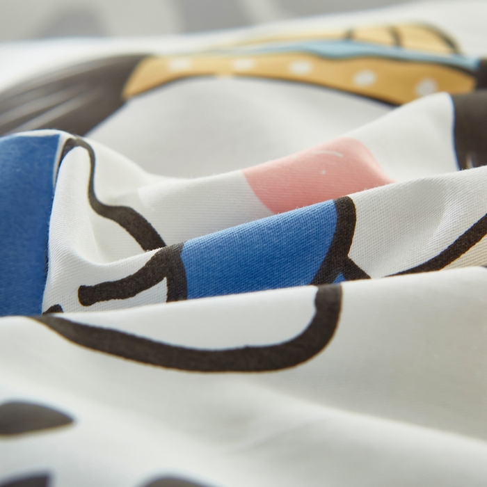 91家纺网 家纺一手货源 找家纺 黛妮雅 2025新款AB版全棉印花单被套床单枕套 萌酷狗