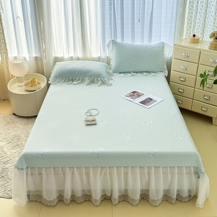 91家纺网 家纺一手货源 找家纺 （总）伊人坊 2025新款A类冰块熊豆豆凉席床裙款