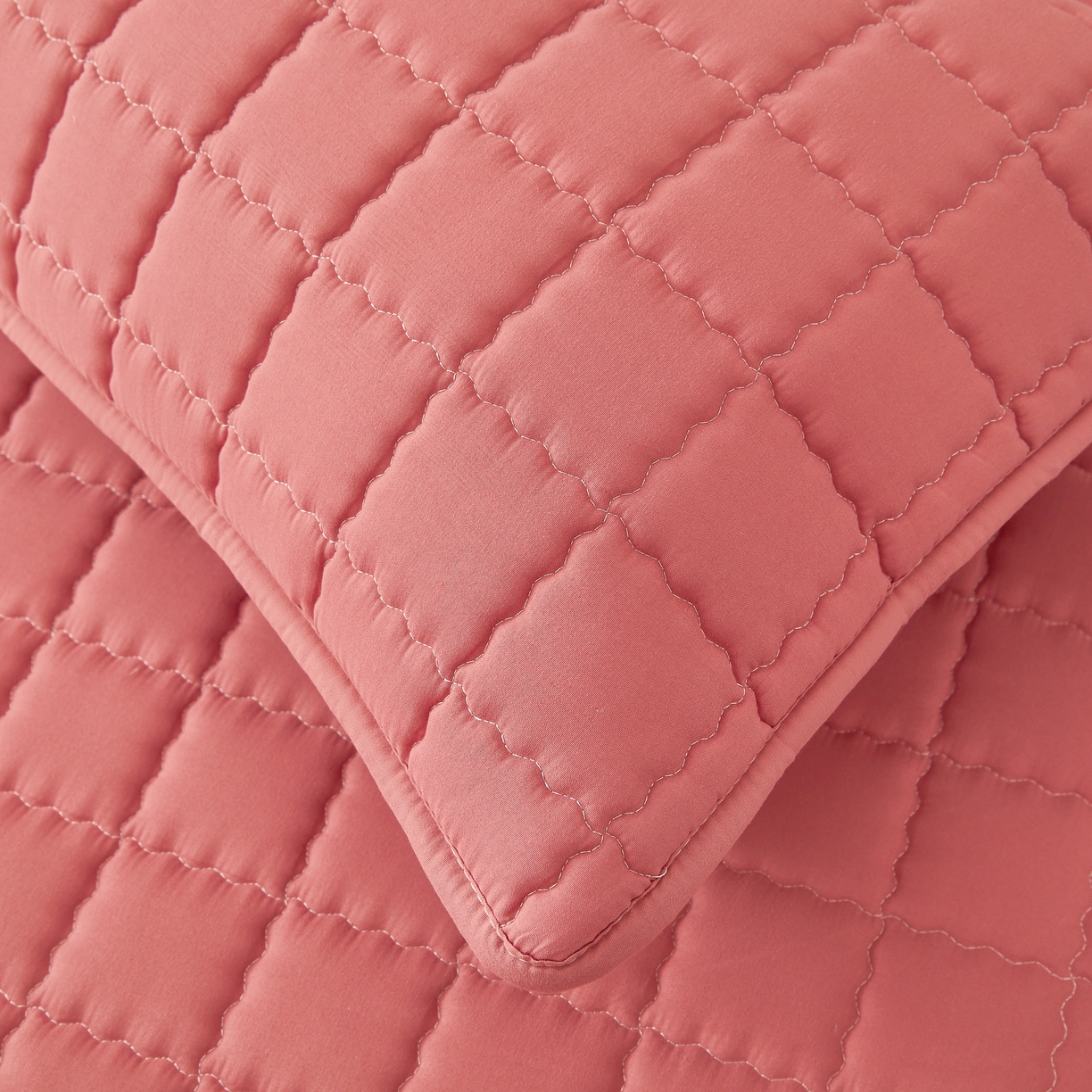 91家纺网 家纺一手货源 找家纺 欧邦 2025新款可拆卸六面全包夹棉床笠 五面夹棉-朱玉粉