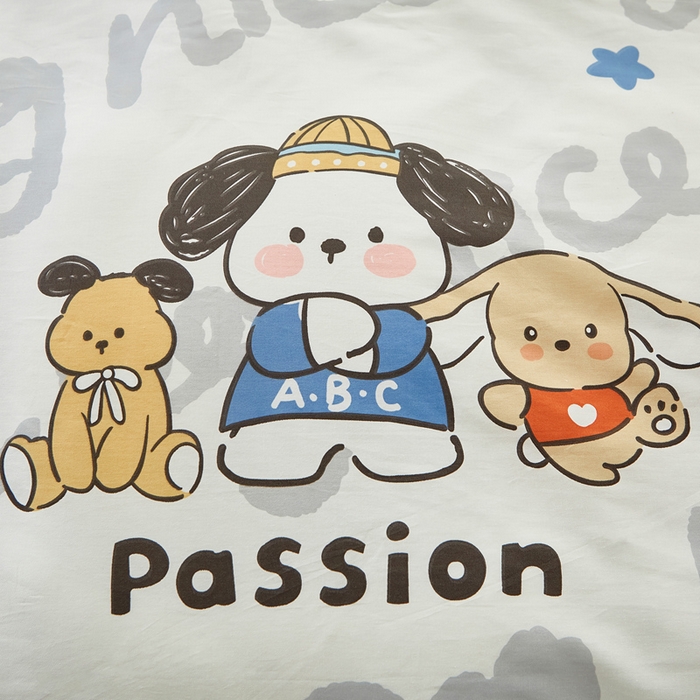 91家纺网 家纺一手货源 找家纺 黛妮雅 2025新款AB版全棉印花单被套床单枕套 萌酷狗