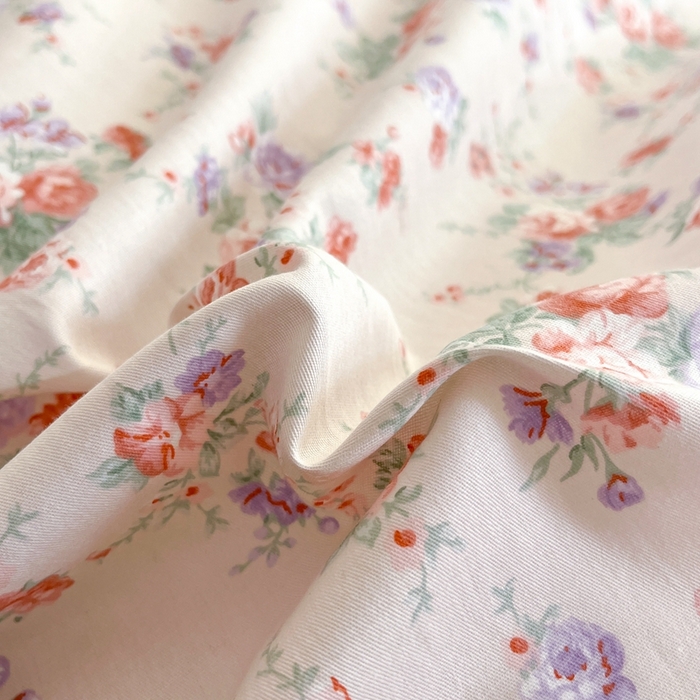 91家纺网 家纺一手货源 找家纺 大吉 2025新款100全棉纯棉喷气小清新被套四件套纯棉三件套床笠四件套单被套单枕套 花语蔷薇