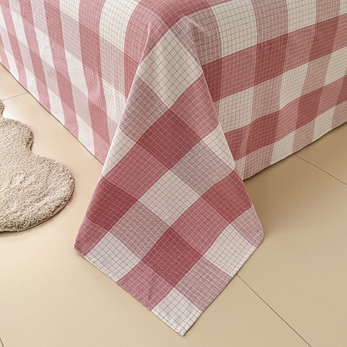 91家纺网 家纺一手货源 找家纺 首爱家纺 2025新款色织老粗布四件套全棉四件套纯棉四件套 樱络