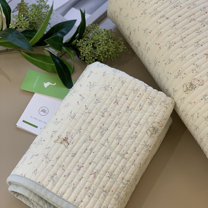 91家纺网 家纺一手货源 找家纺 汇庭 2025新款全棉床盖三件套-实拍 妙妙小兔