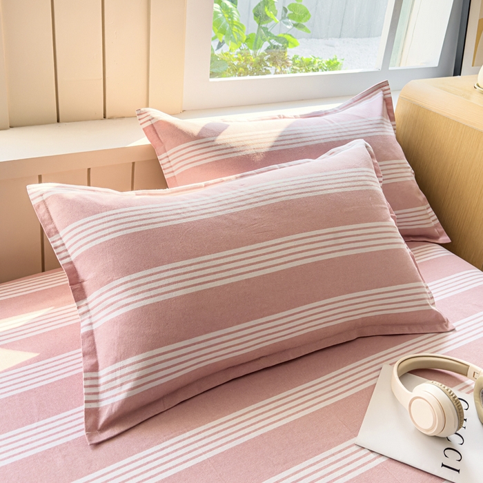 91家纺网 家纺一手货源 找家纺 首爱家纺 2025新款色织老粗布床单老粗布凉席三件套 错落