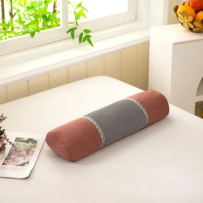 91家纺网 家纺一手货源 找家纺 九州枕芯2025新款透气网荞麦护颈枕枕头枕芯 粉色12x50x8cm/只