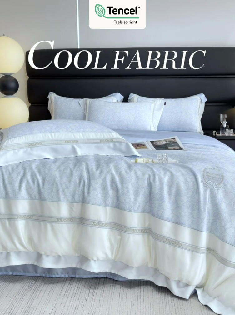 91家纺网 家纺一手货源 找家纺 高端轻奢A类母婴级兰精天丝全工艺刺绣四件套高端真丝夏季丝滑裸睡床上用品  维曼-香颂蓝