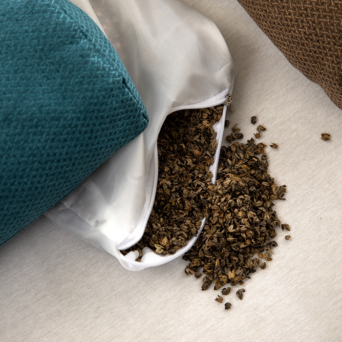 91家纺网 家纺一手货源 找家纺 九州枕芯2025新款透气网荞麦护颈枕枕头枕芯 蓝色12x50x8cm/对