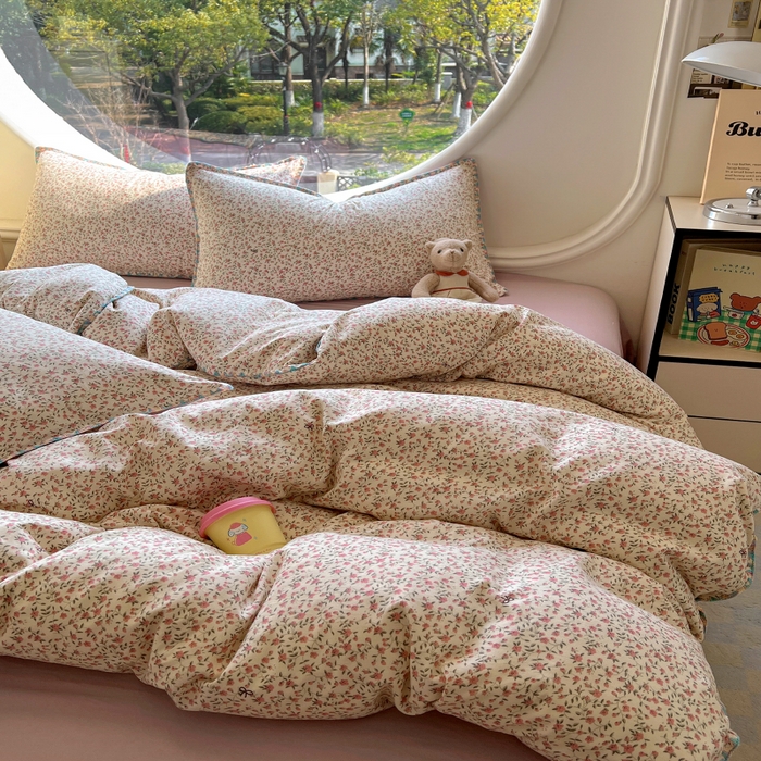 91家纺网 家纺一手货源 找家纺 葡萄家 2025爆款高克重彩色三角针A类针织双层纱四件套 提供买家秀 小森屿