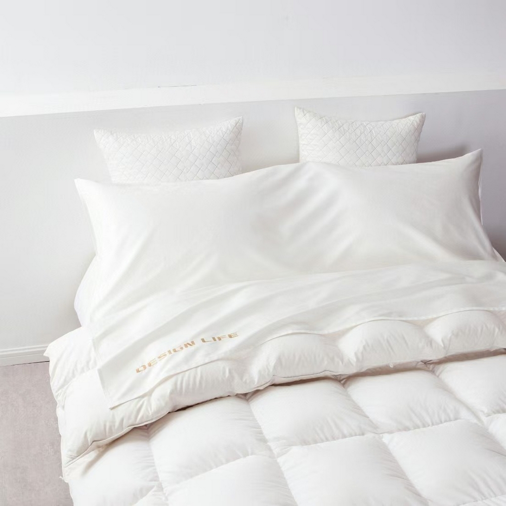 91家纺网 家纺一手货源 找家纺 佳汐蓝家纺 2025新款60支全棉纯色隔脏睡袋 浩渺白