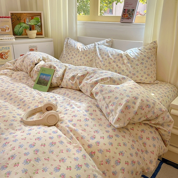 91家纺网 家纺一手货源 找家纺 田野2025新款13372全A全棉四件套 贝拉