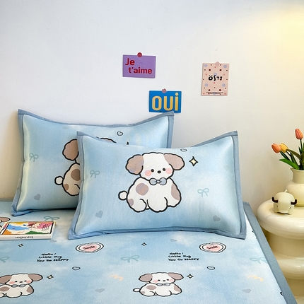 全季家居 2025新款全季家居A类小清新数码印花枕套 微笑小狗