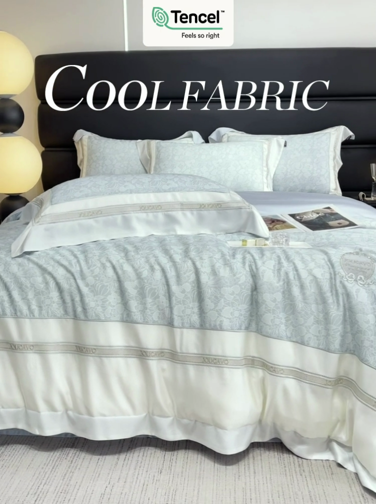 91家纺网 家纺一手货源 找家纺 高端轻奢A类母婴级兰精天丝全工艺刺绣四件套高端真丝夏季丝滑裸睡床上用品  维曼-香颂绿