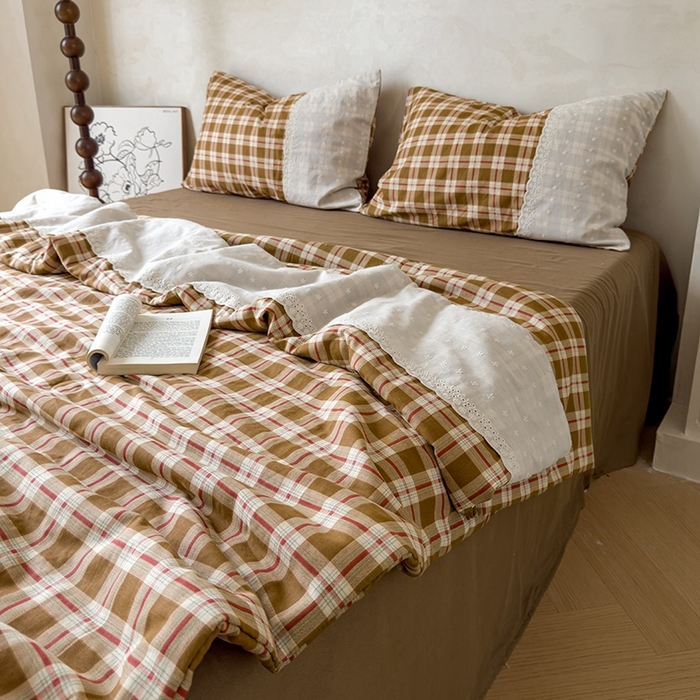 91家纺网 家纺一手货源 找家纺 塔塔 2025新款全棉双层纱法式镂空立体大花边夏被系列 流苏