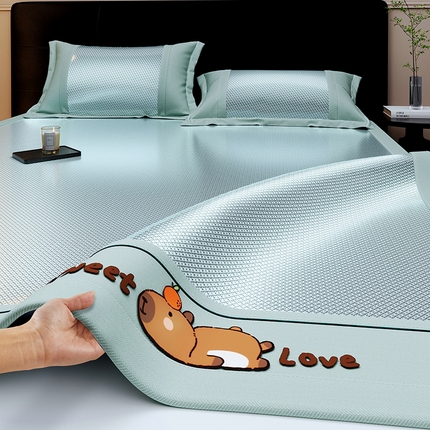 迪乐妮 2025新款提花冰藤双面席床笠 床席款-卡比巴拉-墨绿