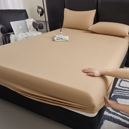 2025新款40S斜纹13372全棉纯色床笠 40S卡其色