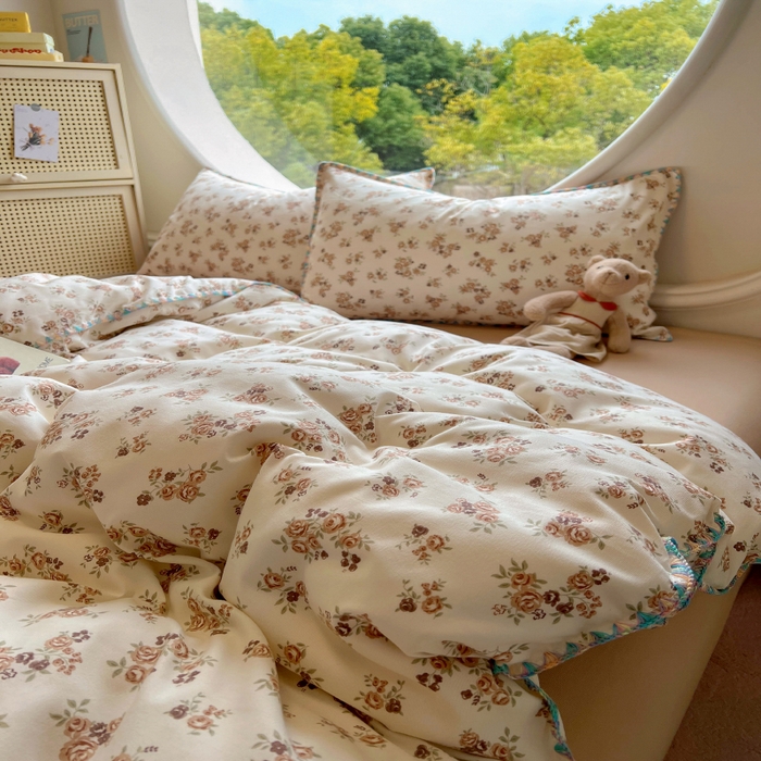 91家纺网 家纺一手货源 找家纺 葡萄家 2025爆款高克重彩色三角针A类针织双层纱四件套 提供买家秀 弥拉