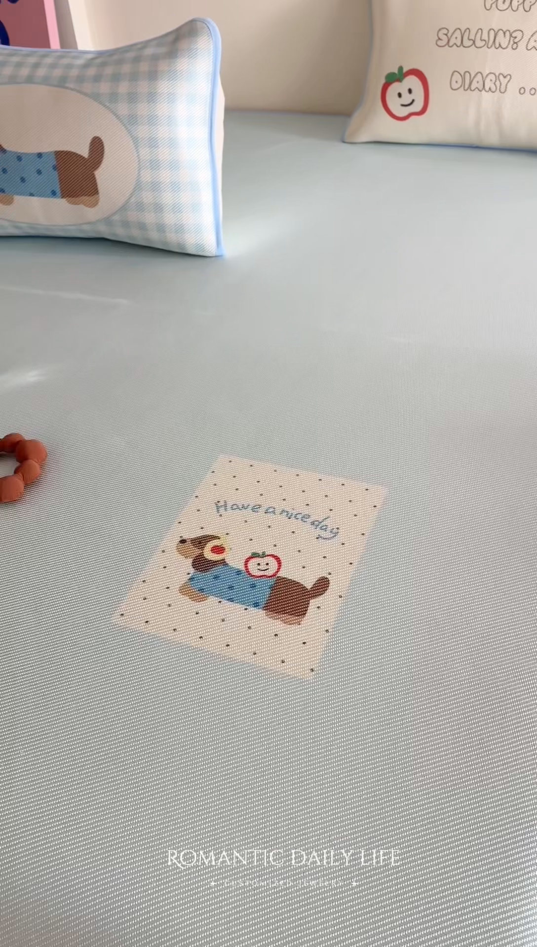 91家纺网 家纺一手货源 找家纺 美乐迪家纺 2025新款数码印花养生冰藤凉席 居家腊肠狗