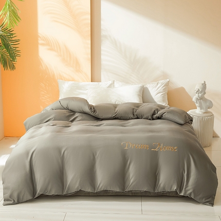 七仙女家纺 2025新款水洗真丝-梦幻家园系列单被套 高级灰