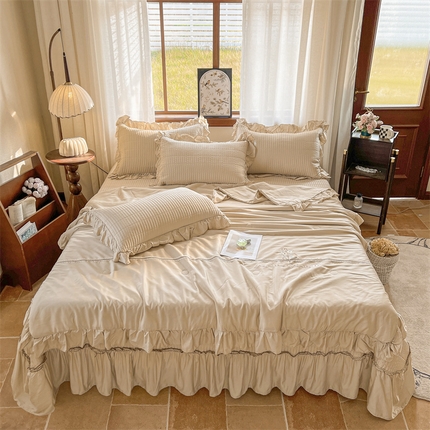 91家纺网 家纺一手货源 找家纺 恒爱家纺 2025新款莫代尔凤铃花多功能夏被床盖四件套 凤铃花-梦幻金