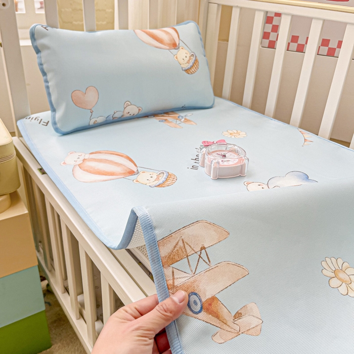 91家纺网 家纺一手货源 找家纺 富馨莱 2025新款幼儿园冰丝席A类抗菌儿童空调席支持定制尺寸 星空探险家