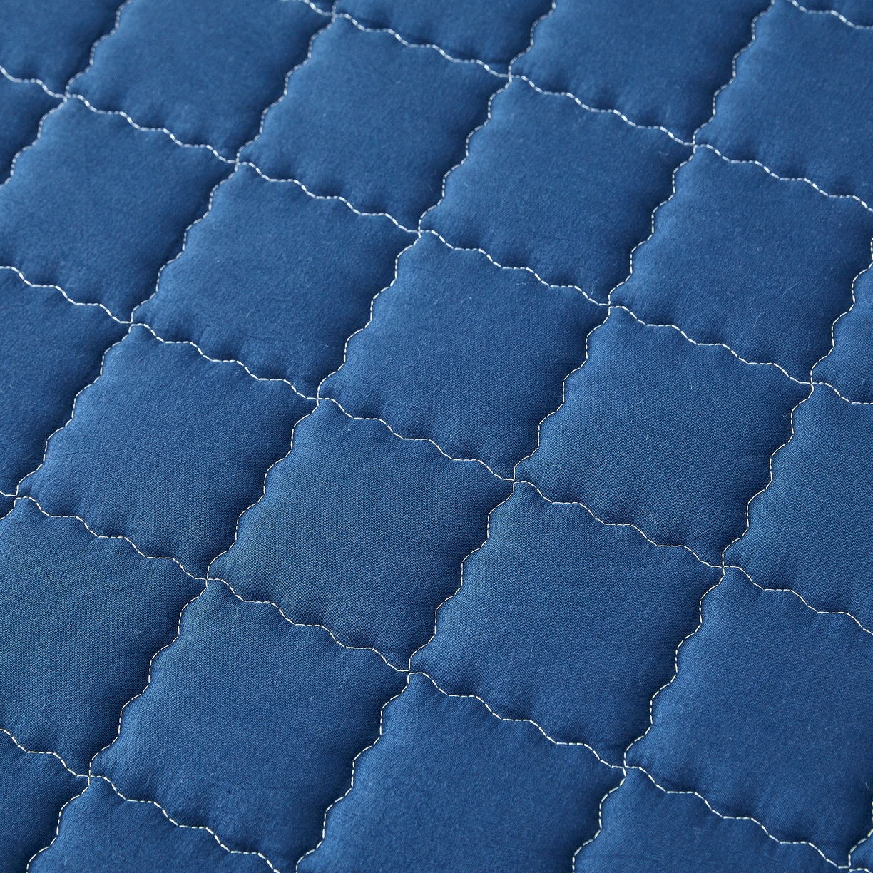 91家纺网 家纺一手货源 找家纺 欧邦 2025新款可拆卸六面全包夹棉床笠 五面夹棉-魅宝蓝