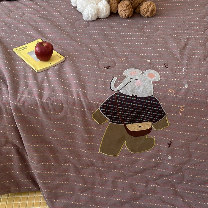 91家纺网 家纺一手货源 找家纺 月夏 2025新款全棉色织提花新疆棉花夏被被子被芯-彩点律动 彩点律动-紫色