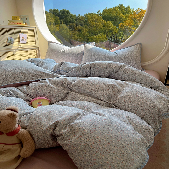 91家纺网 家纺一手货源 找家纺 葡萄家 2025爆款高克重彩色三角针A类针织双层纱四件套 提供买家秀 三寻