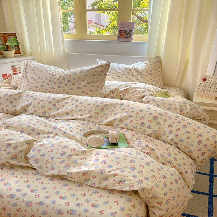 91家纺网 家纺一手货源 找家纺 田野2025新款13372全A全棉四件套 贝拉