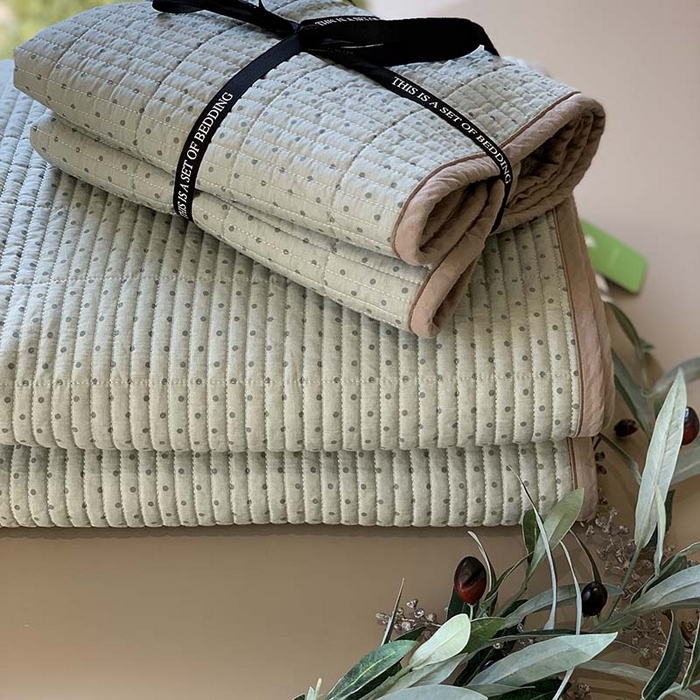 91家纺网 家纺一手货源 找家纺 汇庭 2025新款全棉床盖三件套-实拍 芋泥啵啵