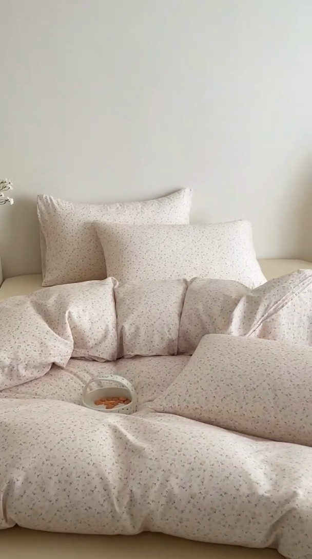 91家纺网 家纺一手货源 找家纺 塞纳 2026新款.全棉有氧双层纱四件套-场景一 柠语-桔