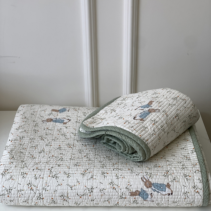 91家纺网 家纺一手货源 找家纺 汇庭 2025新款全棉床盖三件套-实拍 萝卜兔