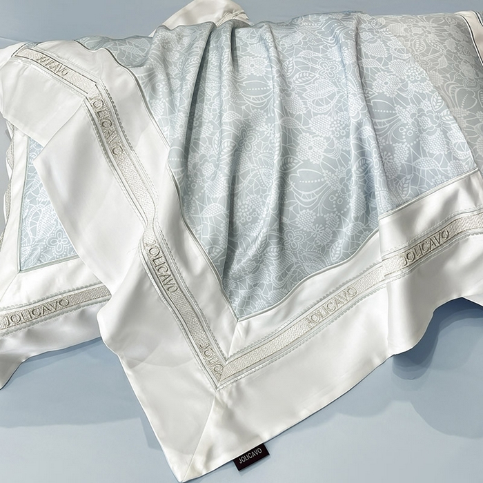 91家纺网 家纺一手货源 找家纺 高端轻奢A类母婴级兰精天丝全工艺刺绣四件套高端真丝夏季丝滑裸睡床上用品  维曼-香颂绿