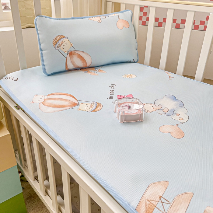 91家纺网 家纺一手货源 找家纺 富馨莱 2025新款幼儿园冰丝席A类抗菌儿童空调席支持定制尺寸 星空探险家