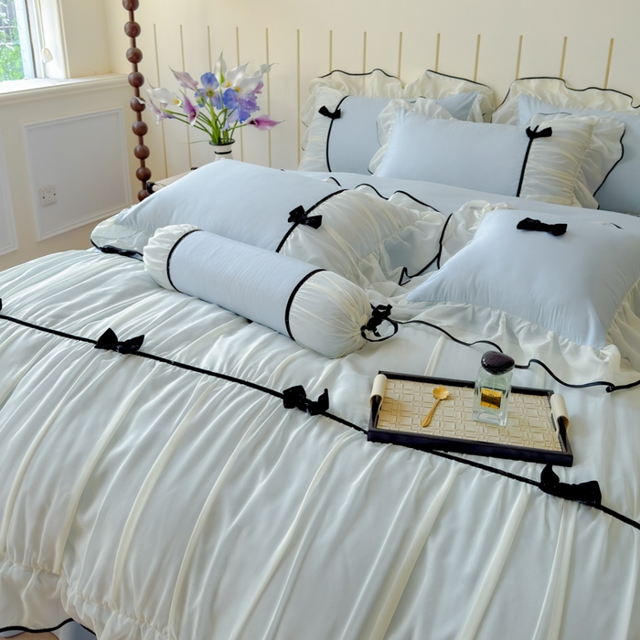 91家纺网 家纺一手货源 找家纺 狂想家（床边故事）2025赛琳法式高定四件套 赛琳晴空兰