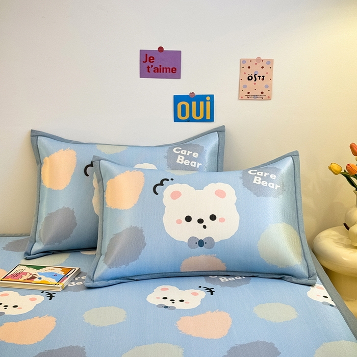 91家纺网 家纺一手货源 找家纺 全季家居 2025新款全季家居A类小清新数码印花枕套 甜趣熊