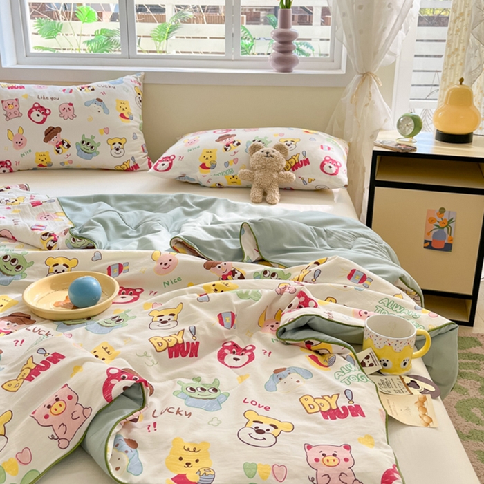 91家纺网 家纺一手货源 找家纺 贝扬思家纺 2025新款水洗皱皱纱系列夏被-系列二 童话世界