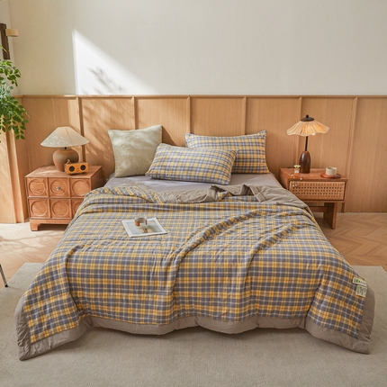 伊人坊 A类水洗棉新疆棉花夏被 诺卡黄