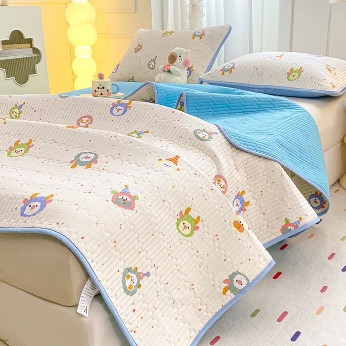 91家纺网 家纺一手货源 找家纺 顺顺家纺 2025新款全棉卡通夹棉床盖 小可爱