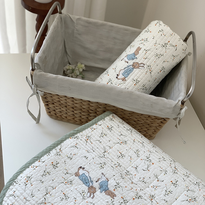 91家纺网 家纺一手货源 找家纺 汇庭 2025新款全棉床盖三件套-实拍 萝卜兔