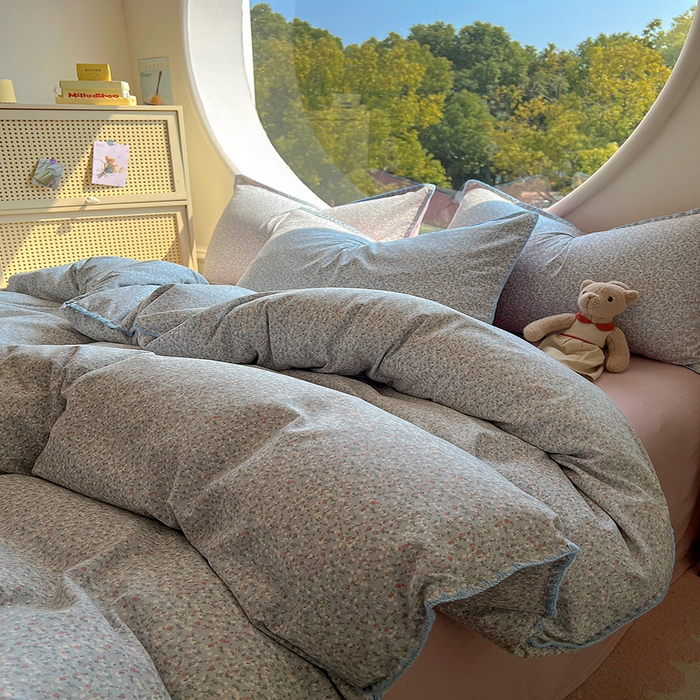 91家纺网 家纺一手货源 找家纺 葡萄家 2025爆款高克重彩色三角针A类针织双层纱四件套 提供买家秀 三寻