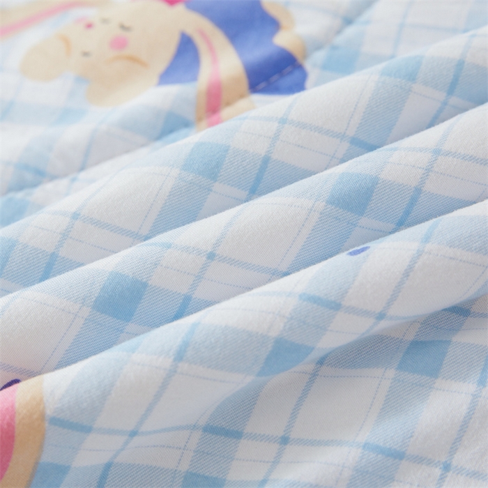 91家纺网 家纺一手货源 找家纺 2025新款小花款新疆棉花夏被【棉花含量100%】夏季空调被薄被子可机洗夏凉被 大耳兔-蓝